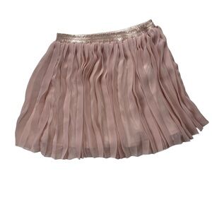 Nice Claup Pink Pleated Chiffon‎ Mini Skirt Metallic Waistband